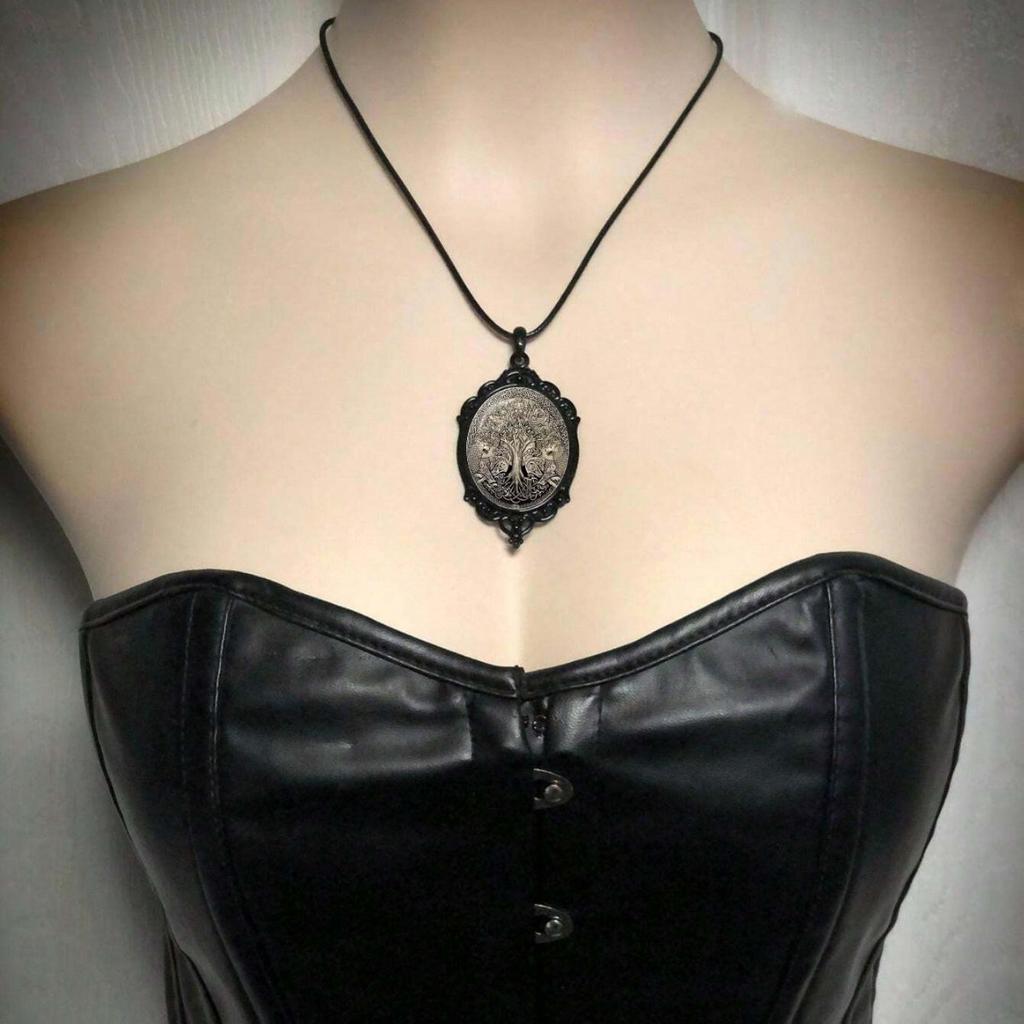 Pendant Wax Wire, Frame, Gothic Mythical World Tree Design Necklace