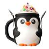 16oz Cute Penguin Ice Cream Pint Holder 3D Printing Pebbles The Penguin Ice Cream Pint Containers with Antifreeze Handle & Spoon