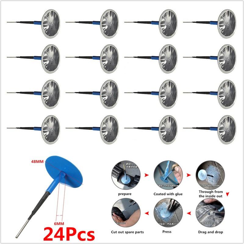 

Universal 24Pcs Car Suv Tyre Tire Puncture Repair Wired 6Mm Plug Mushroom Patch