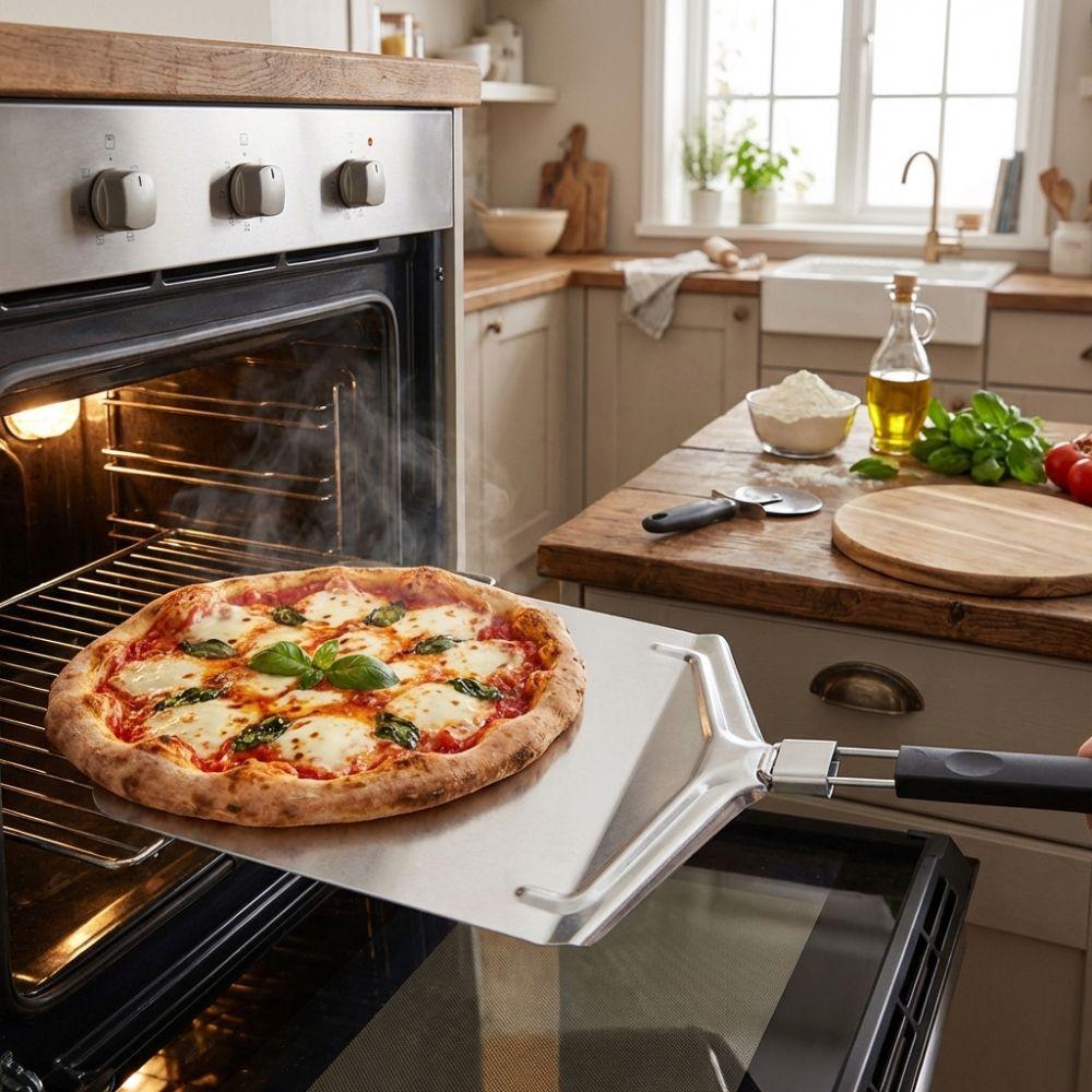 Long Handle Pizza Shovel Folding Pizza Transfer Tray Pizza Turning Shovel  Professional Kitchen