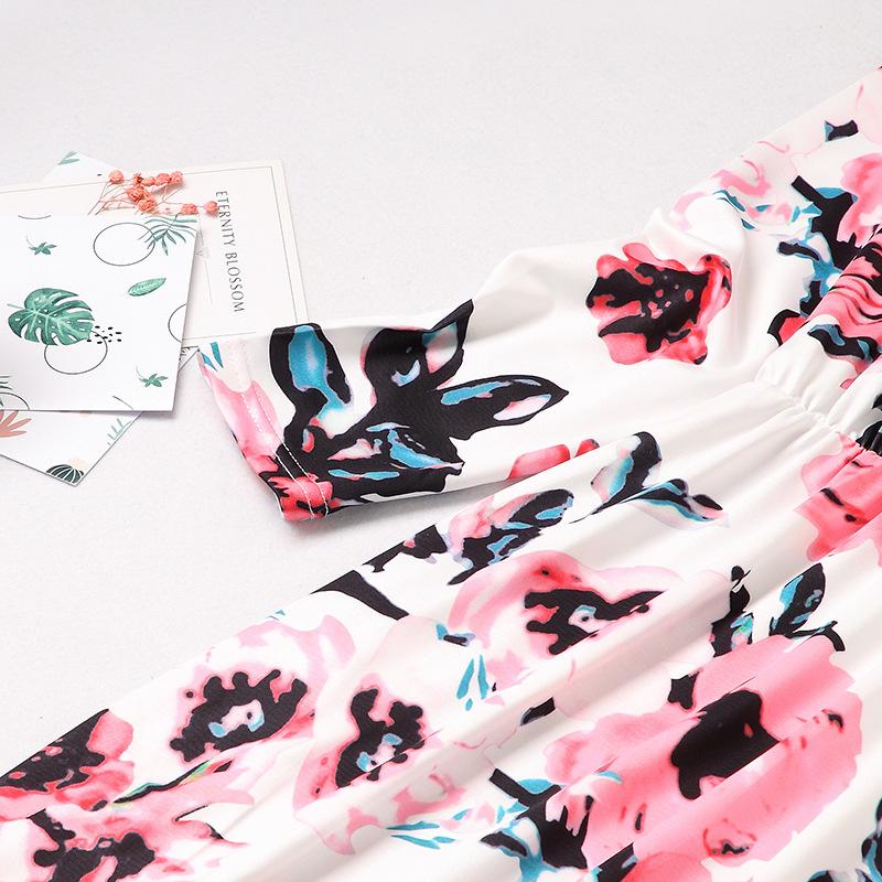 Flower Mother Daughter Long Dress Family Matching Clothes Mommy And Me Dresses Clothes Mom Baby Girl & Woman Outfits Family Look