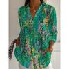 Damenbluse Geblümt Gestreift Stilvoll Bluse Reverskragen Oberteile Mode Damen Langarmshirt Damenbekleidung Streetwear Blusen