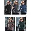 Women's 3XL Top Black German Velvet Turtleneck Plus Velvet Bottoming Shirt Autumn and Winter Versatile Thickened Long-sleeved T-shirt