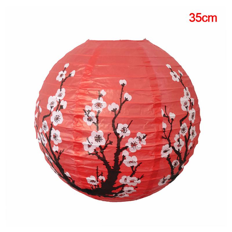 30/35cm Plum Blossom Round Paper Lantern Lamp Shade Chinese Antique Paper Lantern New Year Paper Lampshade Home Decor