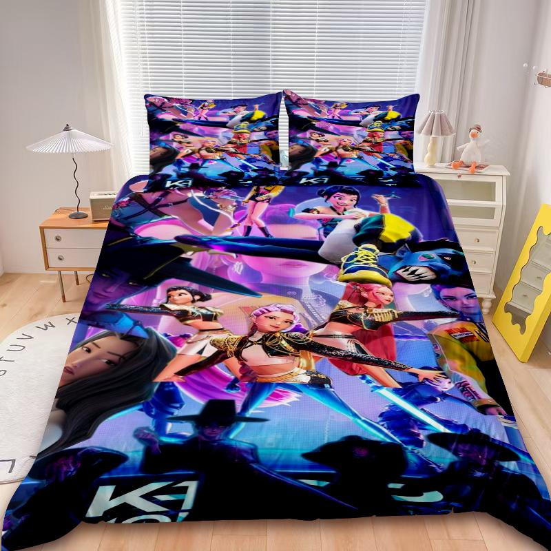 Set Copripiumino per Bambini D-Demon H-Hunters Set Biancheria da Letto K-pop Copripiumino Singolo King con Federa Regali per Bambini Decorazioni