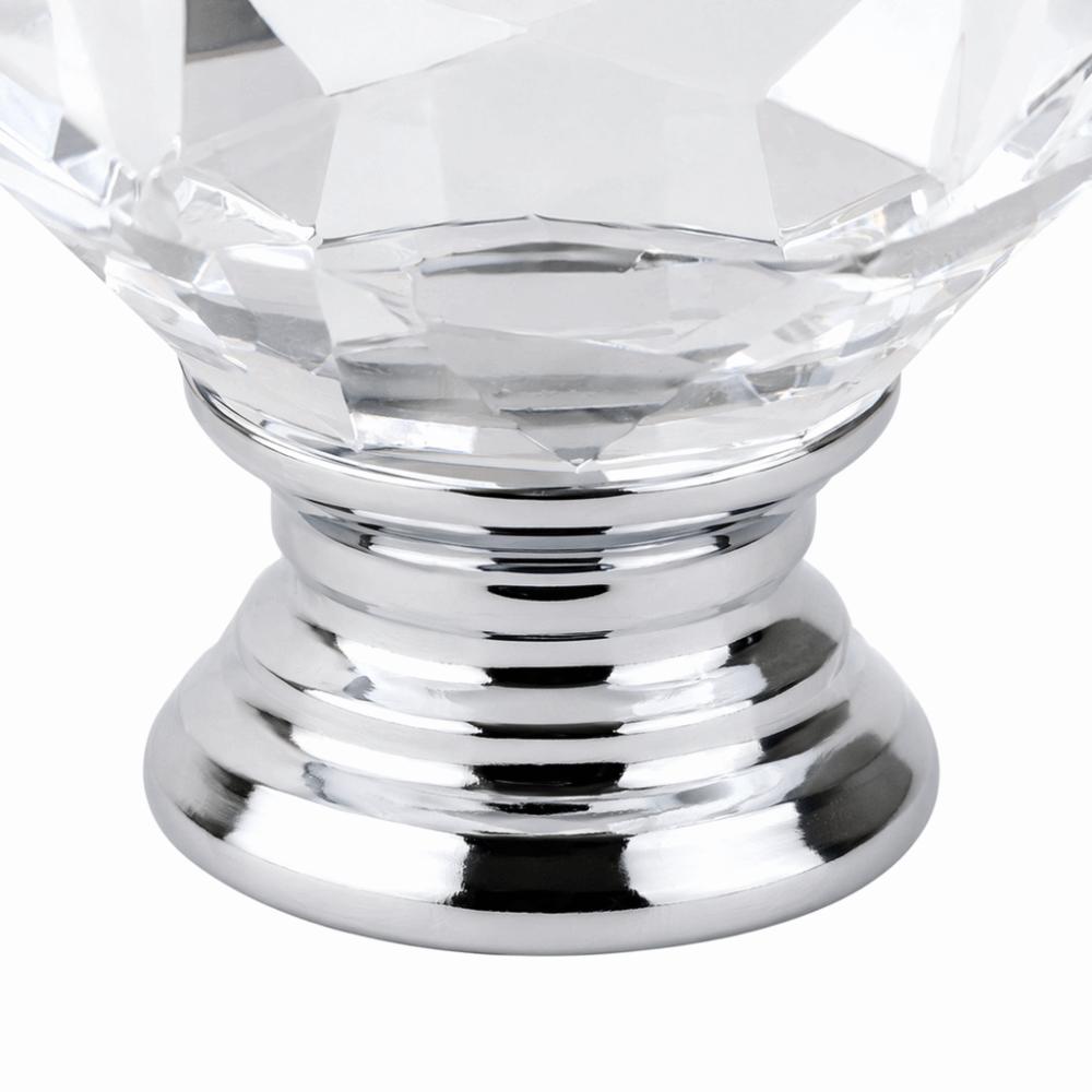 8 pz Maniglie per Porte Diametro 40mm Vetro Trasparente Argento Pomelli per Armadietti Pomelli Decorativi per Cassetti Cucina