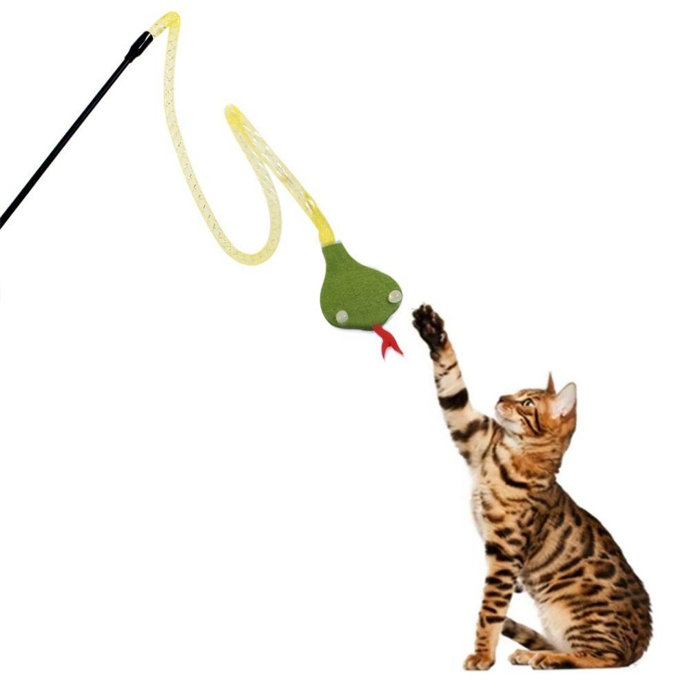 

Flexible Snake Cat Teaser Wand Simulation Cat Catching Snake Toy for Cats Kitten cat toy