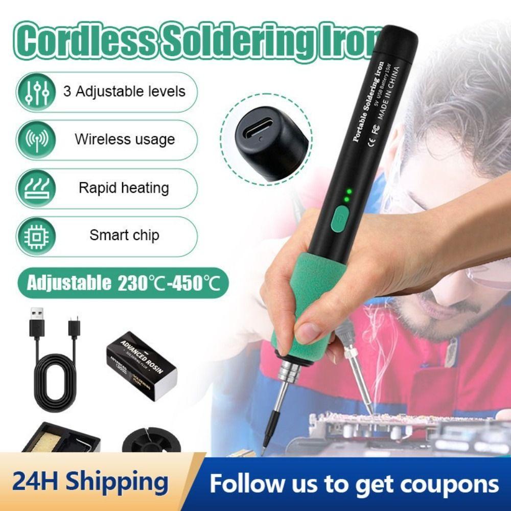 3 Temperature Settings USB Soldering Iron Cordless Electric Iron Solder  Electronic Repair