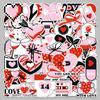 50 Black Pink Valentine's Day Graffiti Stickers: Sweet, Cool, Creative, Waterproof Decor for Journals, 50 Sheets.