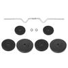 3145019 vidaXL Wavy Barbell Bar with Plates 60 Kg