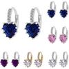 Charming Women Copper Plated Heart AAA Zircon Girl Ear Hoop Earrings Ladies Jewellery Ear Stud Clip