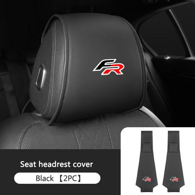 2Pc Car Styling Neck Pillowcase Leather Headrest Storage Cover For FR Ibiza Altea Leon Cupra Alhambra Arosa Car Accessories