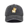 Versatile cute little corgi print washed old soft top sunshade baseball cap unisex baseball cap