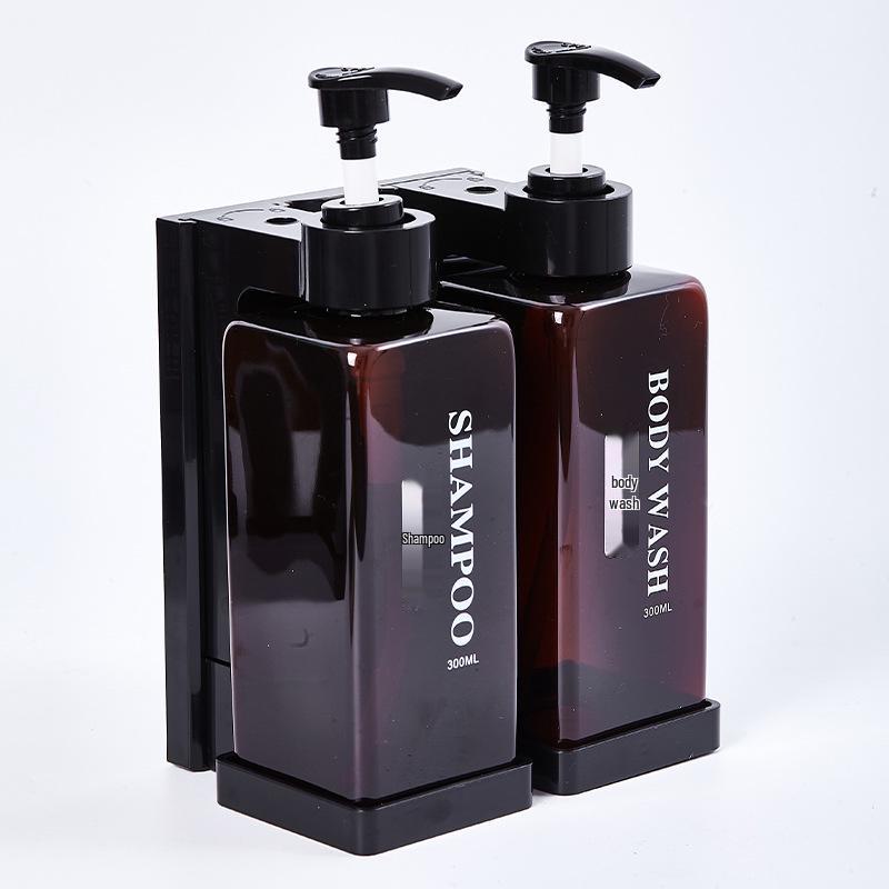 Wall-Mounted Bathroom Dispenser for Soap, Sanitizer, Shampoo, and Shower Gel - No-Drill Installation.