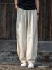 Spring 2026 Women's Cotton & Linen Lantern Pants: Artistic, Sand-Washed, Slimming, Casual Fit