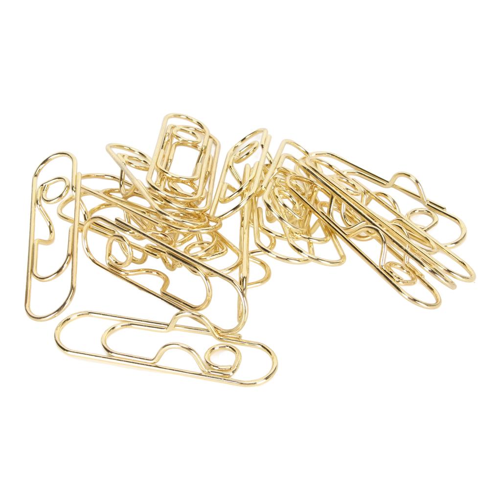40pcs Carbon Steel Pen Clips Golden Pen Holder Clips Small Portable Pen Clips for Stationery Office