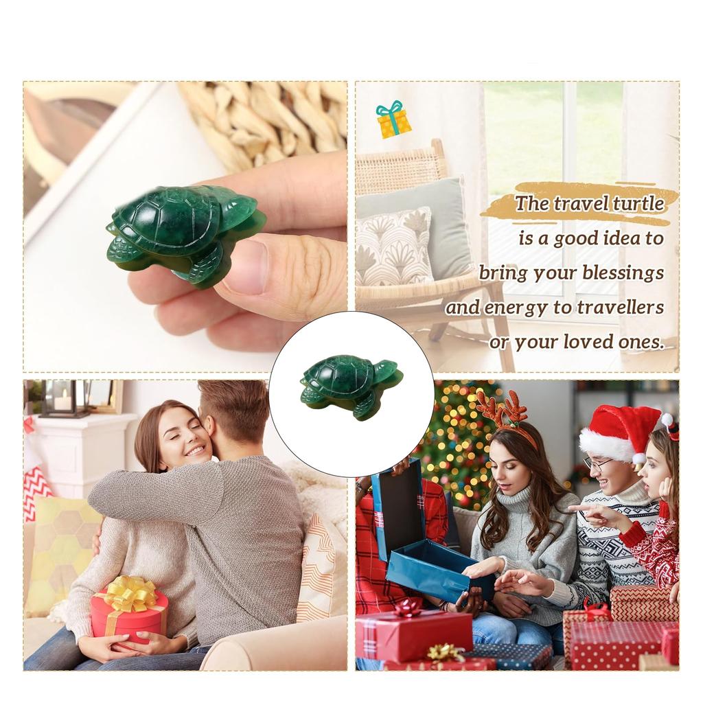 Green Fluorite Turtles Figurine Statue Mini Pocket Hug Tokens Bring Wisdoms Calm the Spirit New Years Gift Women Men
