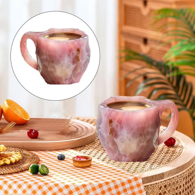 Elegant Geode Crystal Coffee Mug -Mineral Crystal Coffee Cup Quartz Stone Cup, Ideal For Hot Beverages
