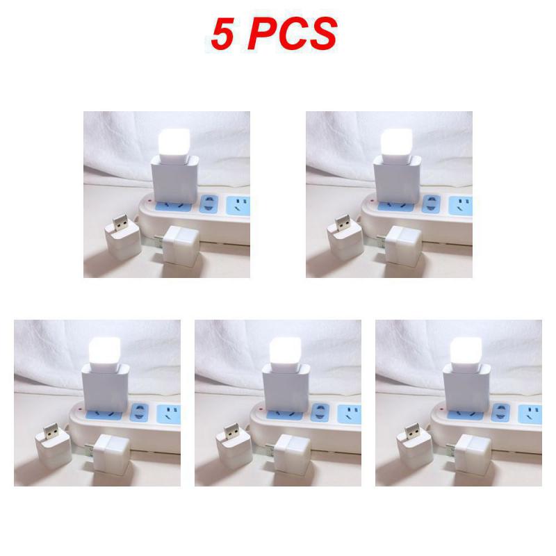 USB Night Light Mini LED Night Light USB Plug Lamp Power Bank Charging Book Lights Round Square Eye Protection Reading Lamps