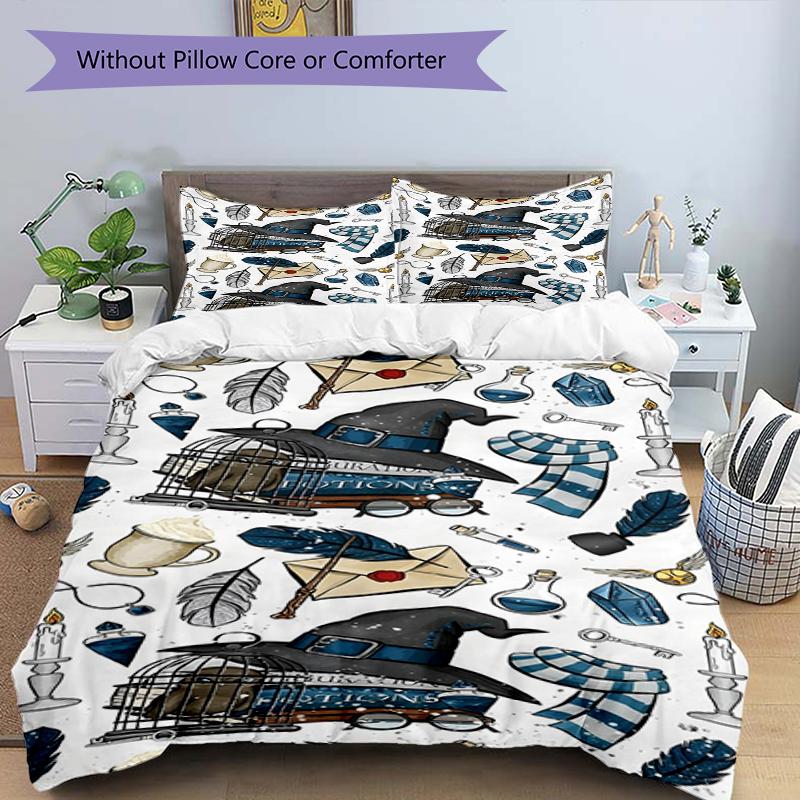 3pcs Duvet Cover Set (1*Duvet Cover + 2*Pillowcase, Without Core),Fantasy film Print Bedding Set, Bedroom Decor, All‑Season, Birthday Gift