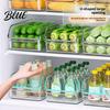 Fridge Drawer for Canned Drinks Refrigerator Storage Box with Handle Clear PET Pull Out Organizers Organizer Stackable Fresh Food Keeper Vegetables