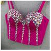 Débardeur sans bretelles en cristal acrylique fait main Costume de performance Débardeurs et camisoles pour femmes
