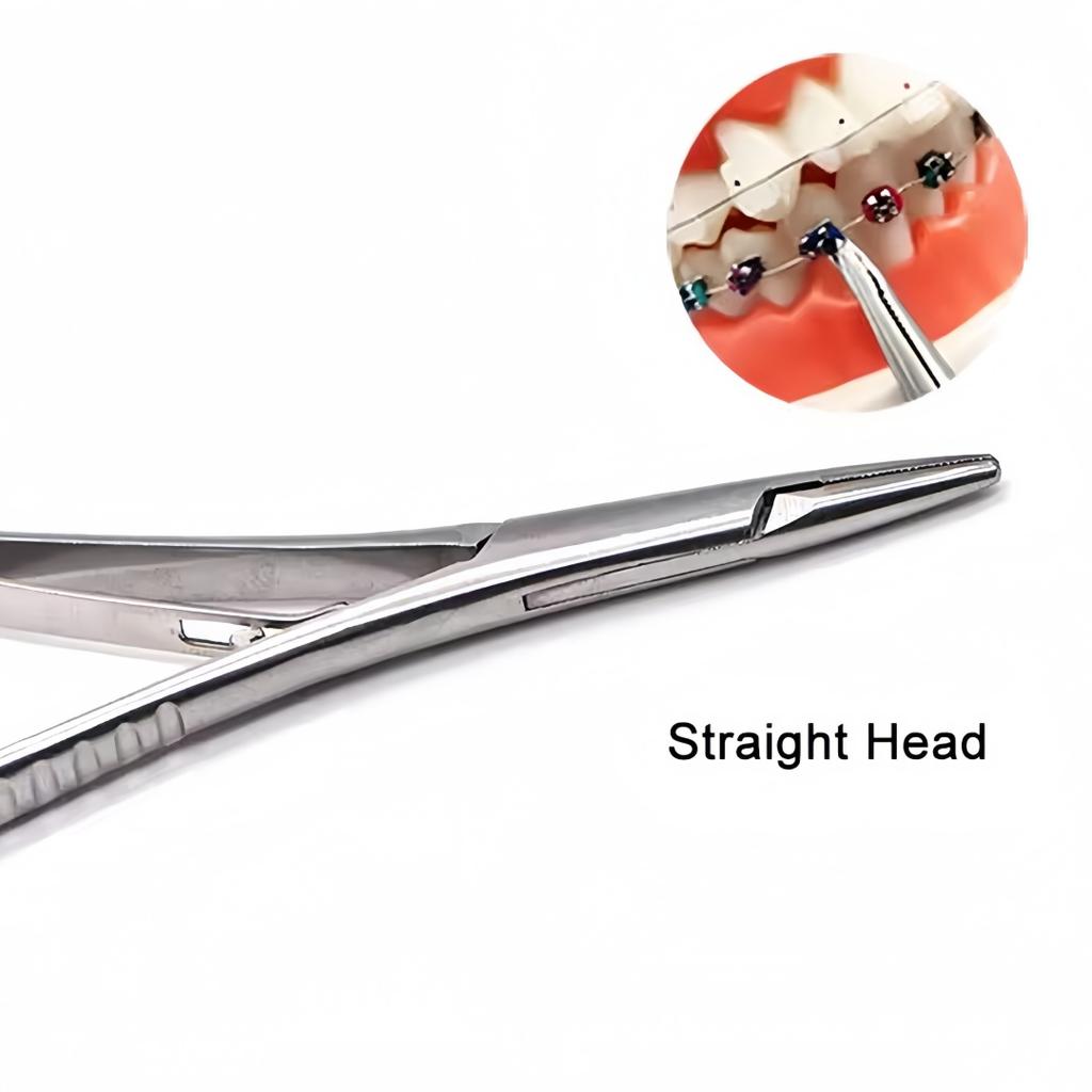 Durable And Safe Dental Needle Holder Forceps Straight Head Curved Gold Plated Handle Stainless Steel Orthodontic Plier Dental Clinic Instrument