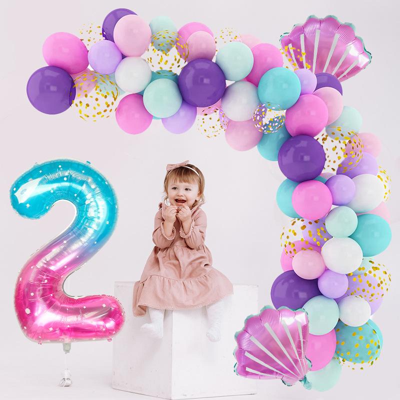 Balloon chain set 12 inch mermaid tail balloon latex balloon birthday party decoration balloon