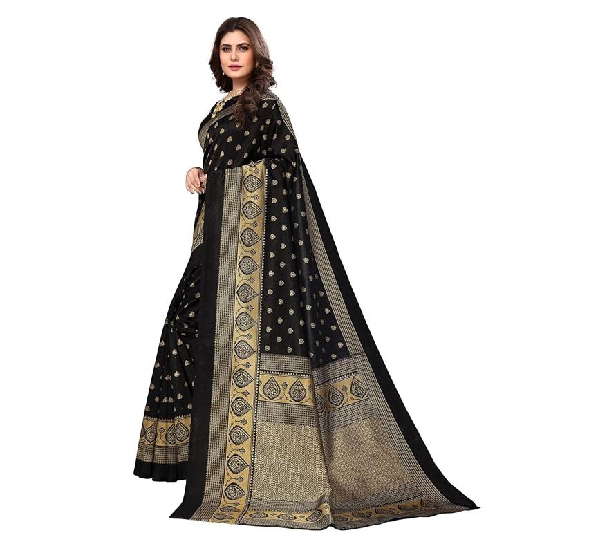 TreegoArt Fashion Women's Art Silk Printed Ethnic Wear Indian Saree With Unstitched Blouse Piece