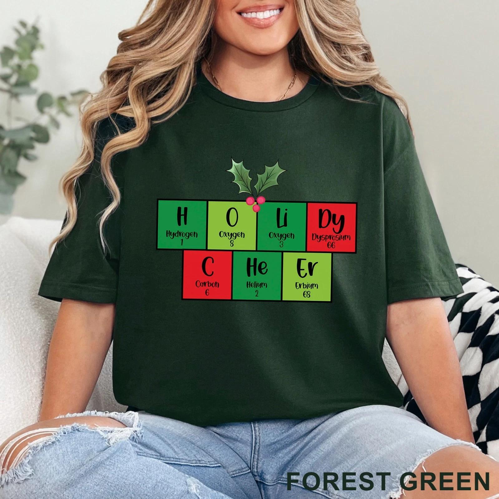 Holiday Cheer Christmas Shirt, Periodic Table Of Elements Tee Science Tee 203745 S