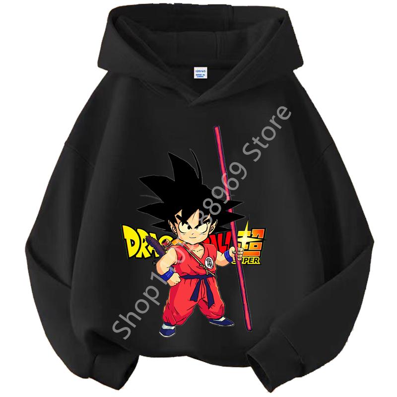 Dragon Ball Chibi Characters Kids Hoodie 100-160 Size 3-12 Years Boys Casual Sporty Children's Sweatshirt