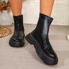 Winter Elegant Solid Color Round Toe Sexy Thick Soled Work Boots Fashionable New Comfortable Non Slip Women'S Short Boots