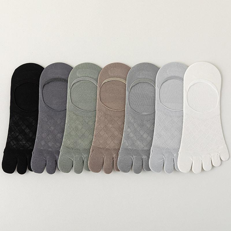 Five Finger Sock Slippers Hollow Out Mesh Breathable Low Cut Socks Men Male Silicone Non-slip Summer Invisible No Show Socks Sox