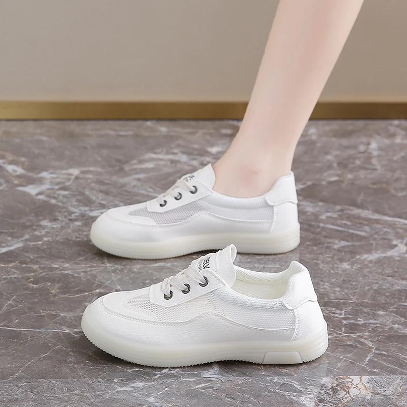 2025 Summer New Trendy Fashion Versatile Comfortable Leisure Breathable Women's Shoes Mesh Hollow White Shoes Zapatos De Mujer