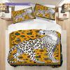 Leopard Sheep Pattern Bedding Quilt Set Quilt Cover Pillowcase Home Decoration Birthday Gift (1 * duvet cover + 2 * pillowcase, without core)
