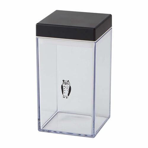 Takenaka Square Canister, Medium, Owl Design, Made in Japan, Black, Approx. 800ml, T-96522