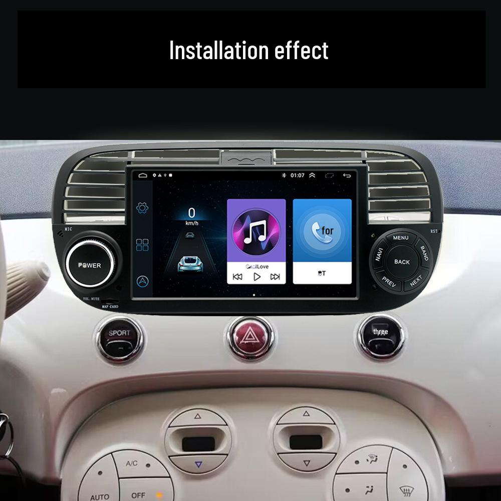 7-inch MP5 Player for Fiat 500 with 1+32G Storage, Built-in CarPlay, and Mobile Phone Interconnection 12V