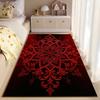 Red and Black Mandala Pattern Carpet for Living Room Decoration Suitable for use as an anti-slip for living room bedroom sofas