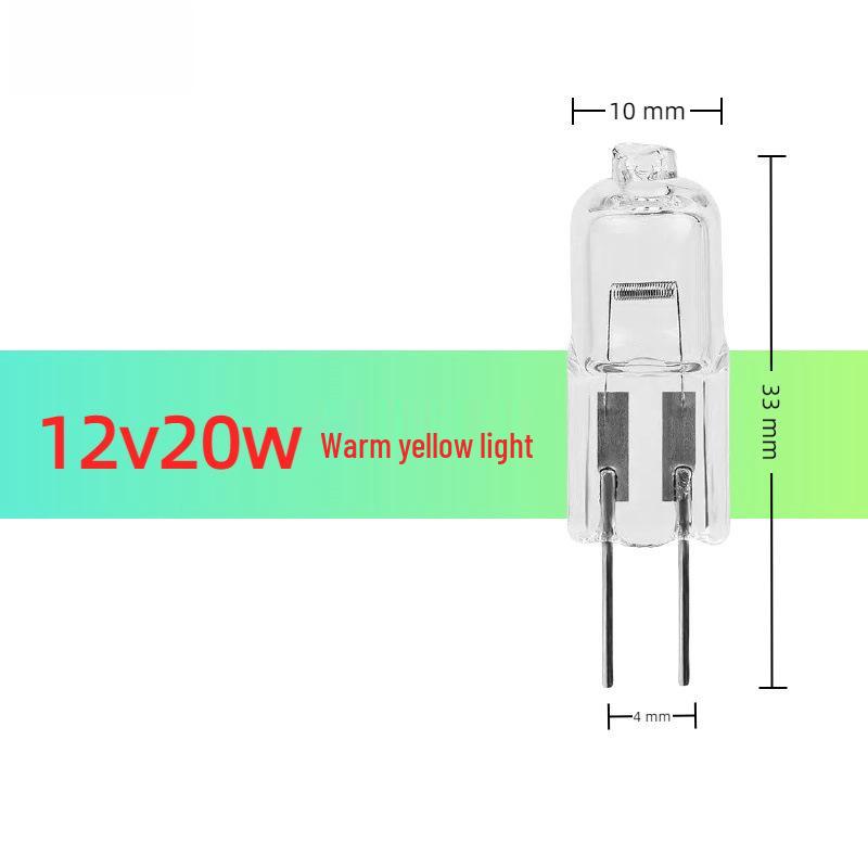 

Галогенные лампочки G4 12V 20W, двухконтактный источник света для люстры/свечи, кварцево-вольфрамовая лампа