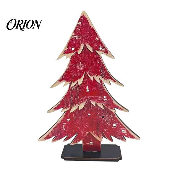 Desktop Xmas Party Centerpieces Rustic Christmas Tree Table Decoration, Vintage Wooden Standing Sign with Decor Base for Winter Home Office, Farmhouse