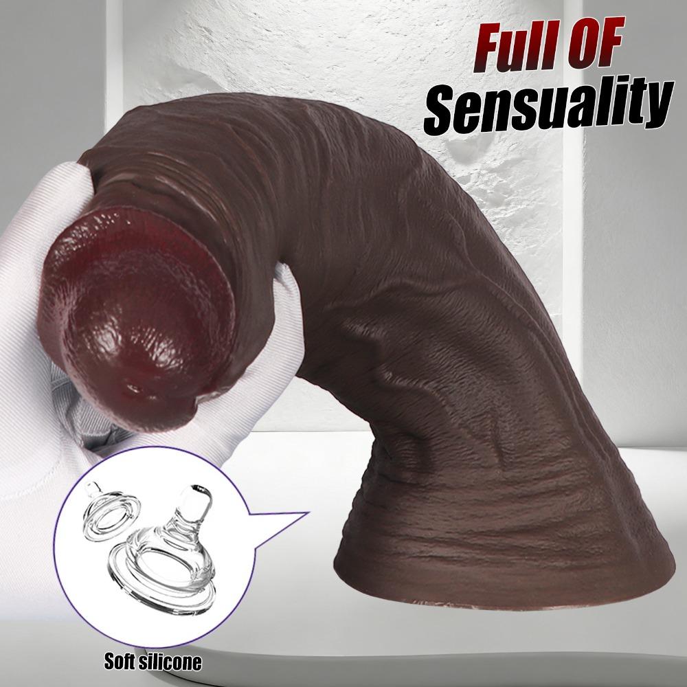 Niezwykle Miękki Silikon Płynny Realistyczny Dildo, Duży Rozmiar Zabawka Seksualna dla Dorosłych Kobiet