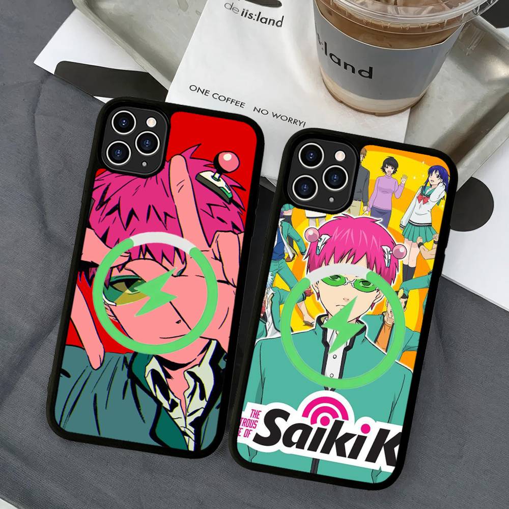 Anime Saiki Kusuo Magnetic Matte Phone Case For IPhone 16 17 15 14 13 12 11 For Magsafe Wireless Charge Cover