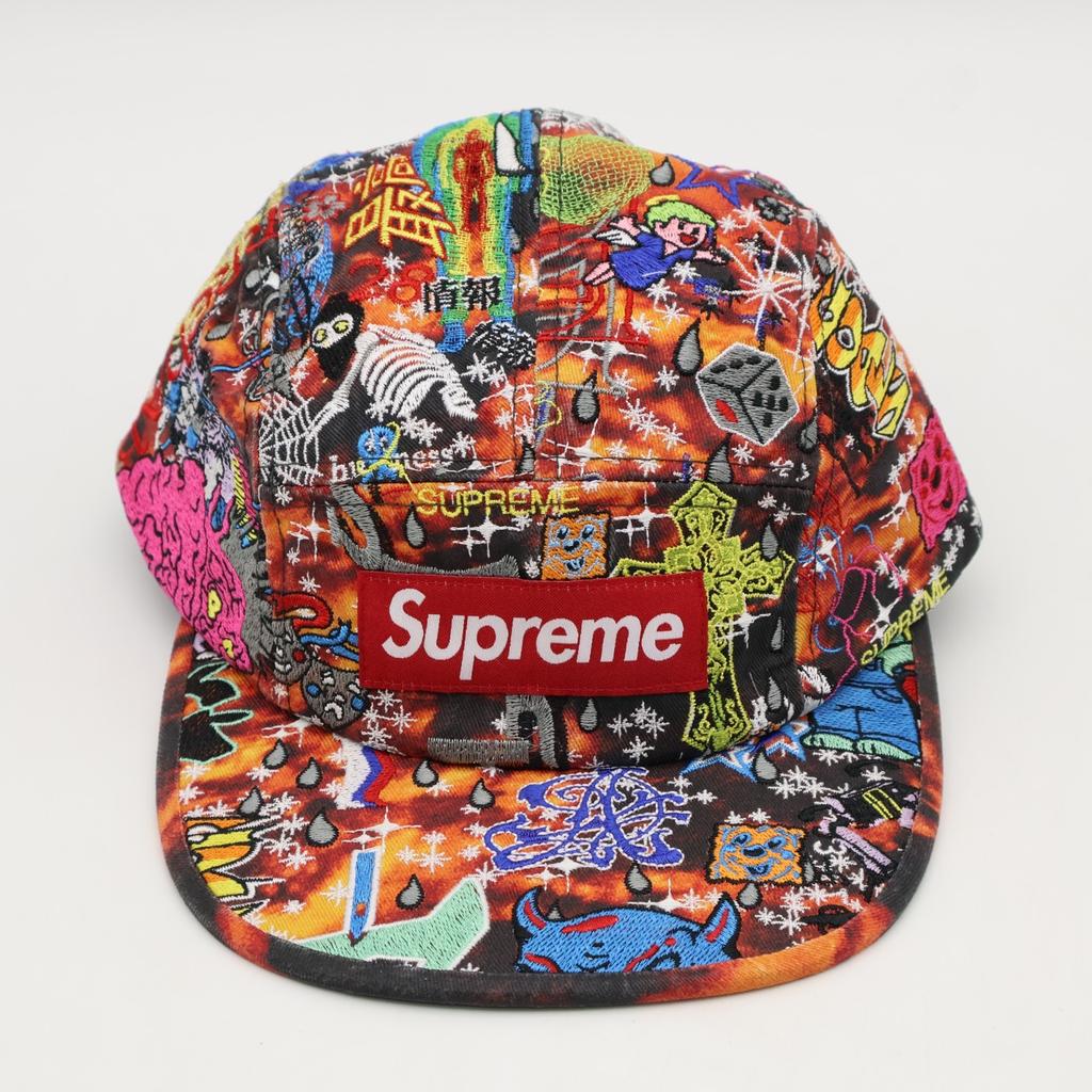 Supreme AOI Embroidered Camp Cap Flames