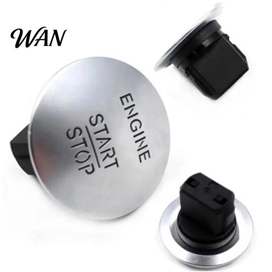 Engraved Characters Start Button Engine Stop Switch for Mercedes Benz, Car Push Easy Install Starter Switch, Button, Replacement Accessory OEM Style