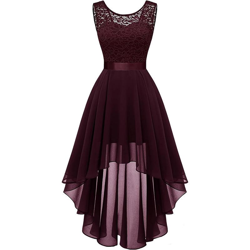 Cross-border Europe and the United States ebay Amazon lace dress spring women's high-end chiffon dress splicing pendulum skirt