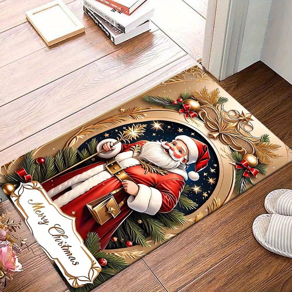 

1pc Santa Claus Holding A Scepter Area Rug, Slip-Resistant, Easy-Clean, Stain-Resistant, Perfect for Cozy Living Rooms, Bedrooms, Kitchens, 60cm by 90cm