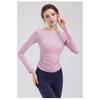 Pilates Long Sleeved Slimming And Fashionable Fitness Suit Top With Chest Cushion For Slimming, Dance Training, Running, Yoga Suit