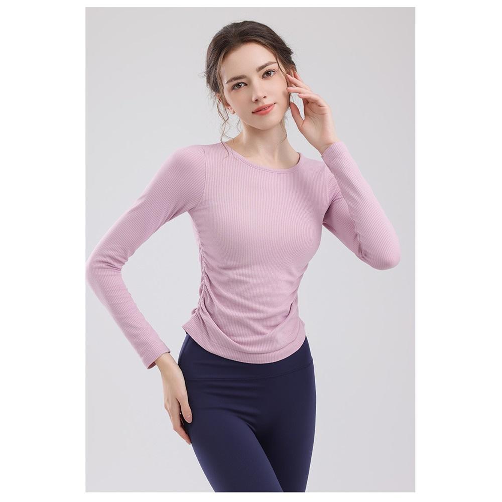 Pilates Long Sleeved Slimming And Fashionable Fitness Suit Top With Chest Cushion For Slimming, Dance Training, Running, Yoga Suit