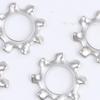 Nickel-Plated Iron External Tooth Lock Washer, Gear-Shaped, Sizes M3-M6