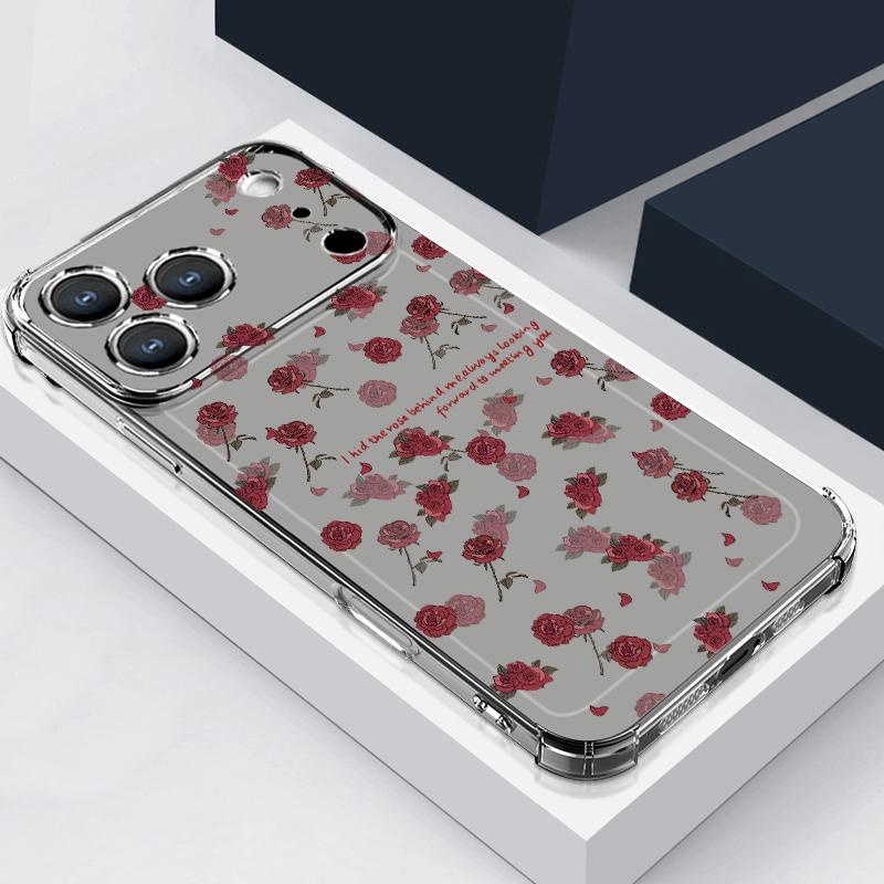 Pink Peony Floral Pattern Case For iPhone 17 Pro Max Coque iPhone 16 15 14 13 Pro Max 11 Shockproof Clear Soft Silicone Cover